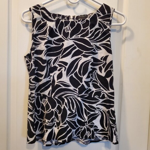 Ann Taylor Linen-Cotton blend Peplum Top – 2 - Picture 1 of 5